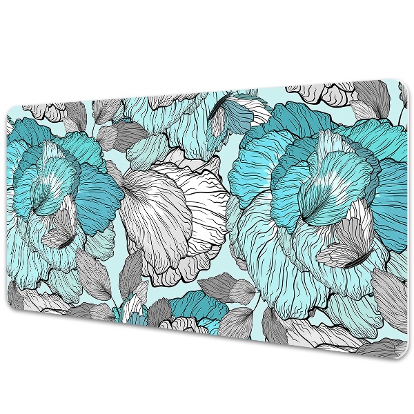 PVC Schreibtischmatte Doodle-Blumen