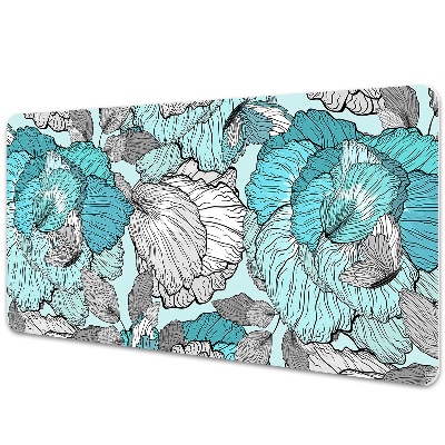 PVC Schreibtischmatte Doodle-Blumen