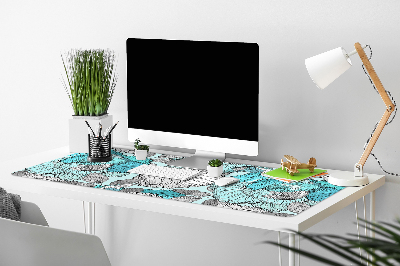 PVC Schreibtischmatte Doodle-Blumen