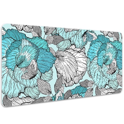 PVC Schreibtischmatte Doodle-Blumen