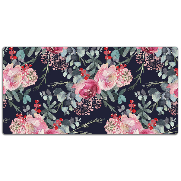 PVC Schreibtischmatte Blumen und Blätter