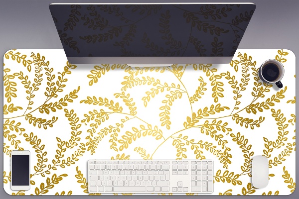 Büro-Schreibtischmatte Goldene Blätter