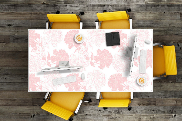PVC Schreibtischmatte Pinke Blumen