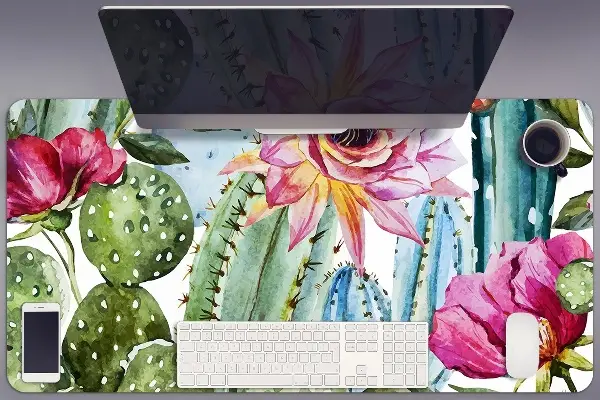 Schreibtisch Unterlegmatte Bunte Kakteen