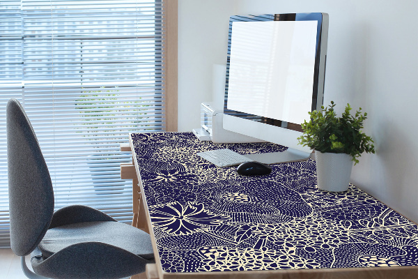 PVC Schreibtischmatte Blaues Muster