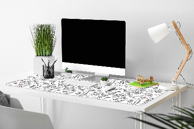 PVC Schreibtischmatte Blumen und Punkte