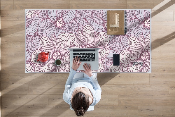 PVC Schreibtischmatte Doodle-Blumen