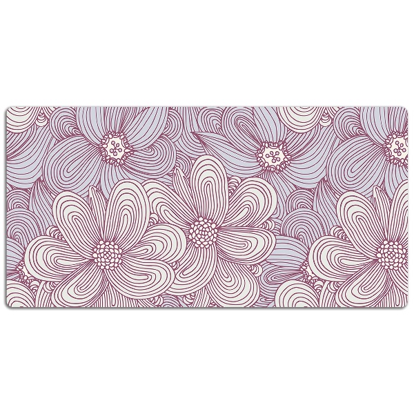 PVC Schreibtischmatte Doodle-Blumen