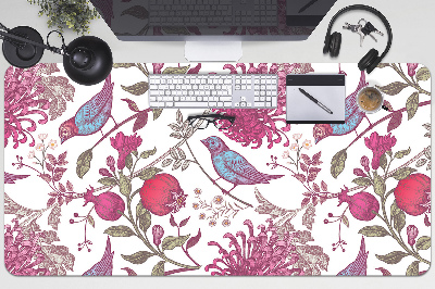 Schreibtischunterlage Vögel und Blumen