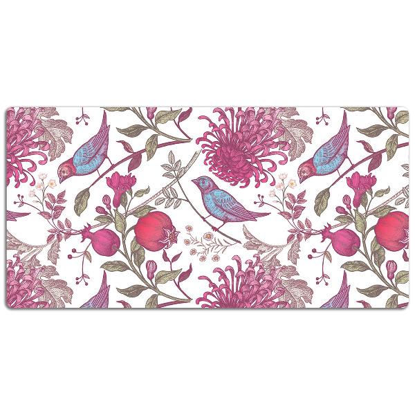 Schreibtischunterlage Vögel und Blumen