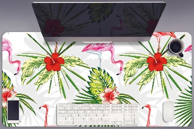 Schreibtisch Unterlegmatte Flamingos und Blumen