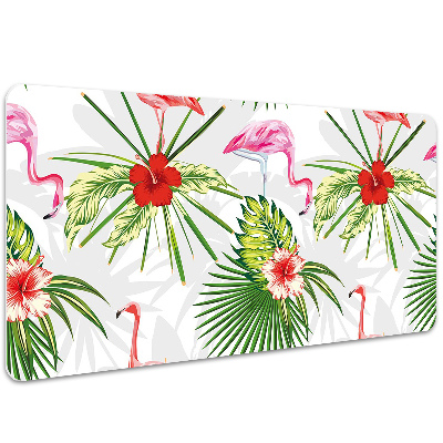 Schreibtisch Unterlegmatte Flamingos und Blumen