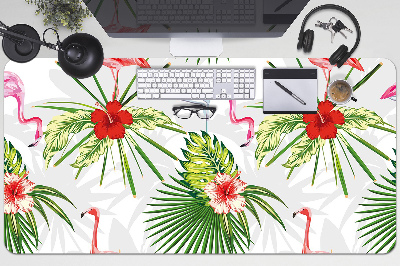 Schreibtisch Unterlegmatte Flamingos und Blumen