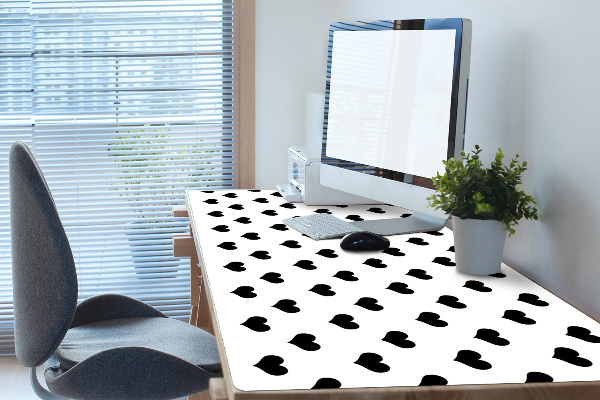 Schreibtisch Unterlegmatte Schwarze Herzen