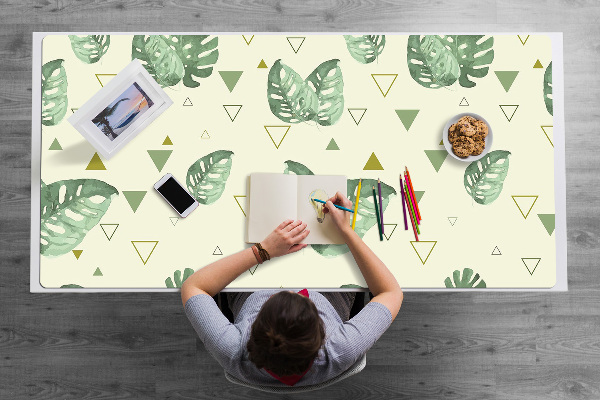 Büro-Schreibtischmatte Monstera und Dreiecke