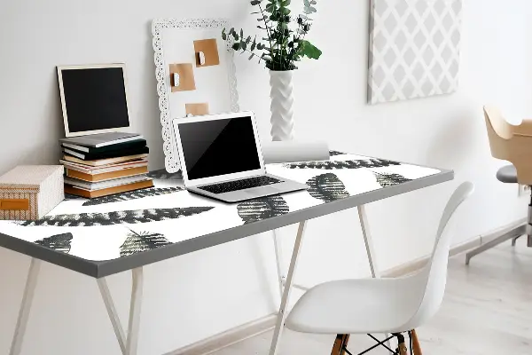 PVC Schreibtischmatte Boho-Artfedern.