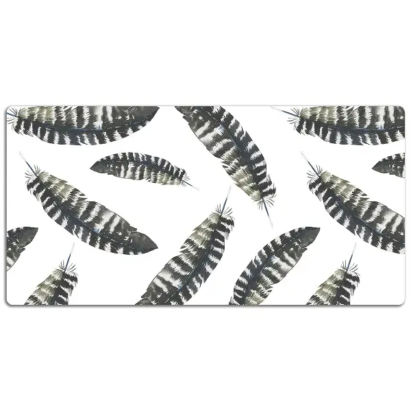 PVC Schreibtischmatte Boho-Artfedern.