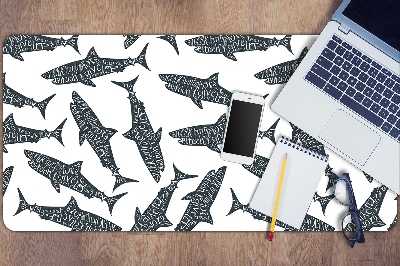 PVC Schreibtischmatte Shark Typografie