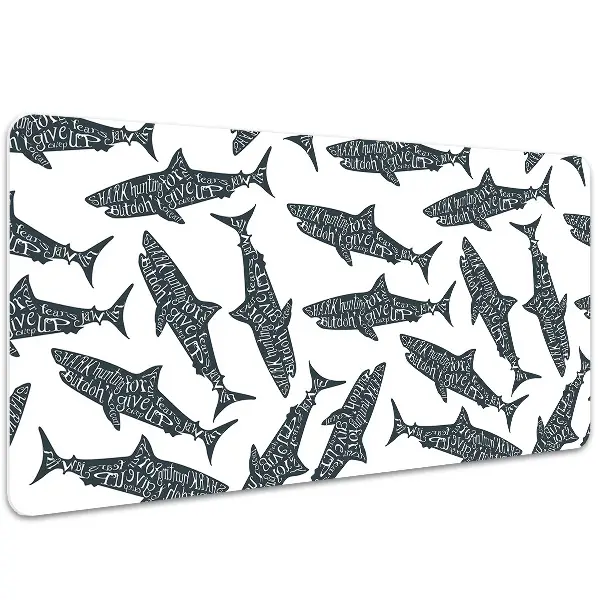 PVC Schreibtischmatte Shark Typografie
