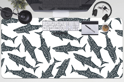 PVC Schreibtischmatte Shark Typografie