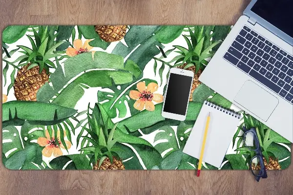 Büro-Schreibtischmatte Ananas in Blättern