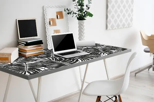 PVC Schreibtischmatte Schwarze Blätter