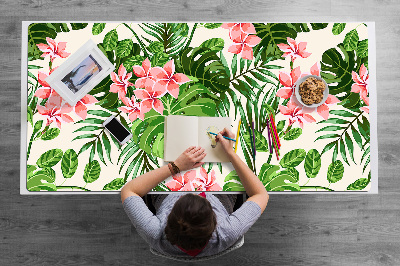 Büro-Schreibtischmatte Blumen Hawaii.