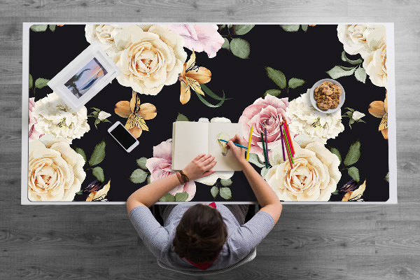Büro-Schreibtischmatte Vintage Rosen