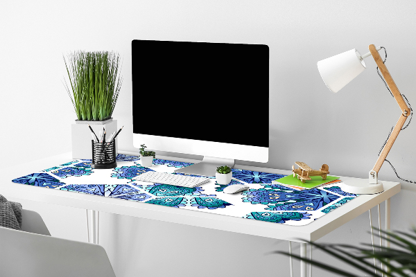 Büro-Schreibtischmatte Sechskantblumen