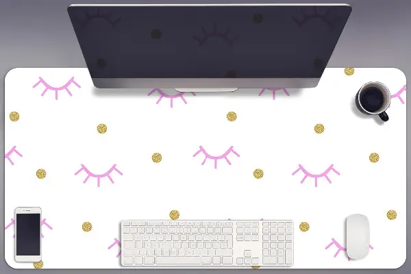 Büro-Schreibtischmatte Punkte und Augenlider