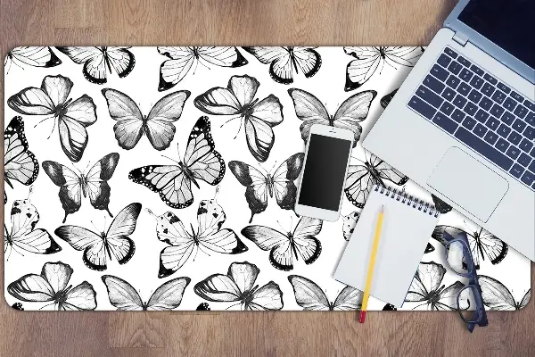 PVC Schreibtischmatte Schwarz-Weiß-Schmetterling