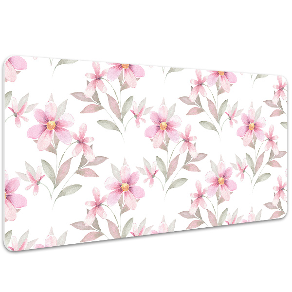 Schreibtisch Unterlegmatte Pinke Blumen