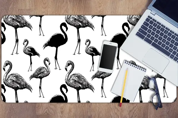 Schreibtischunterlage Retro-Stil der Flamingos