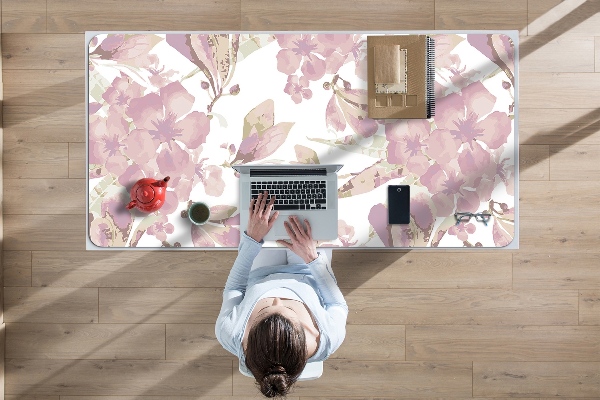 Büro-Schreibtischmatte Hibiscus hellrosa
