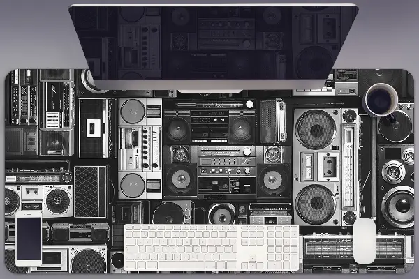 PVC Schreibtischmatte Alte Schule Boombox.