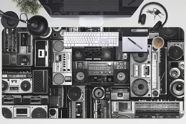 PVC Schreibtischmatte Alte Schule Boombox.
