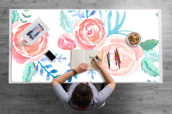 Büro-Schreibtischmatte Helle Blumen