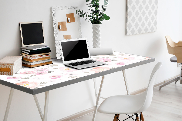PVC Schreibtischmatte Aquarellblumen