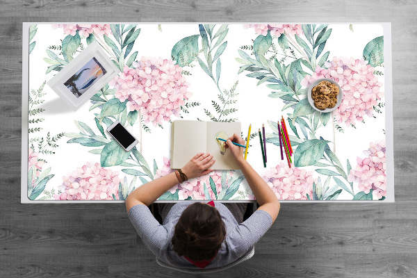 Schreibtisch Unterlegmatte Helle rosa Blumen