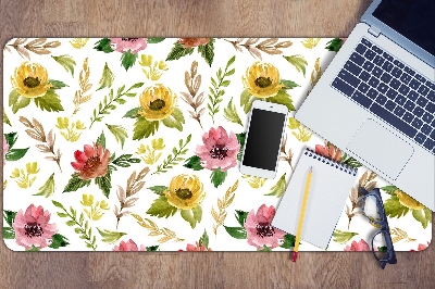 Büro-Schreibtischmatte Aquarellblumen