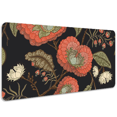 Schreibtisch Unterlegmatte Retro-Blumen