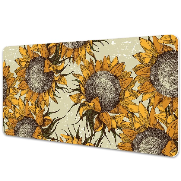 Schreibtisch Unterlegmatte Retro Sonnenblumen