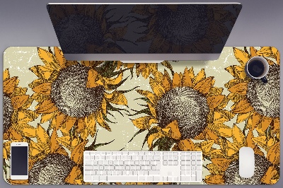 Schreibtisch Unterlegmatte Retro Sonnenblumen