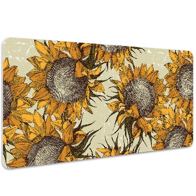 Schreibtisch Unterlegmatte Retro Sonnenblumen