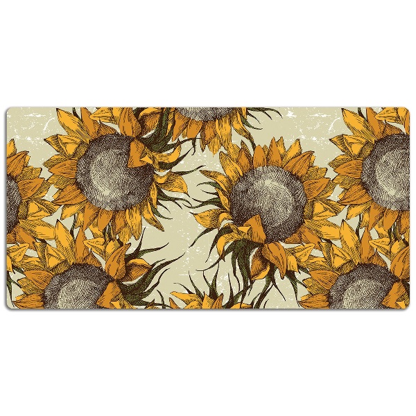 Schreibtisch Unterlegmatte Retro Sonnenblumen