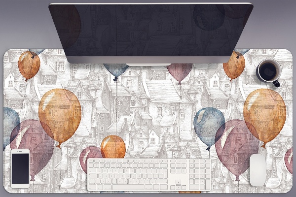Schreibtischunterlage Ballons und Häuser