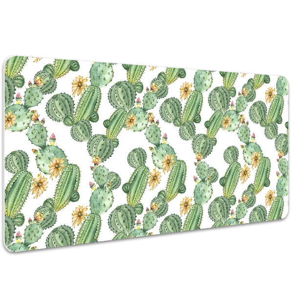 Schreibtisch Unterlegmatte Kakteen mit Blumen