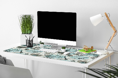 Büro-Schreibtischmatte Blumen und Libelle