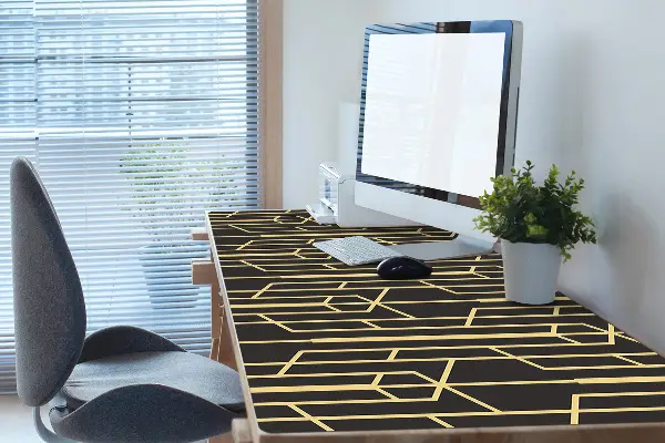 Büro-Schreibtischmatte Gelbe Linien
