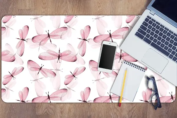 PVC Schreibtischmatte Rosa Libelle